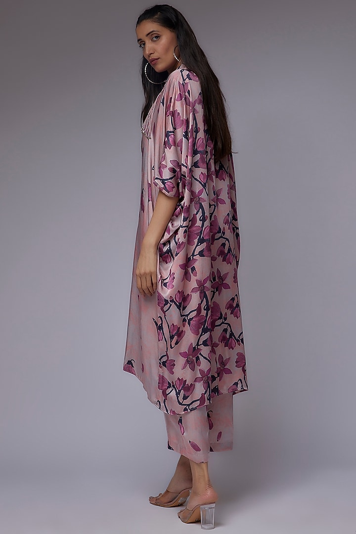 Rose Gold Modal Satin Printed Co-Ord Set by Made in Pinkcity at Pernia's Pop Up Shop