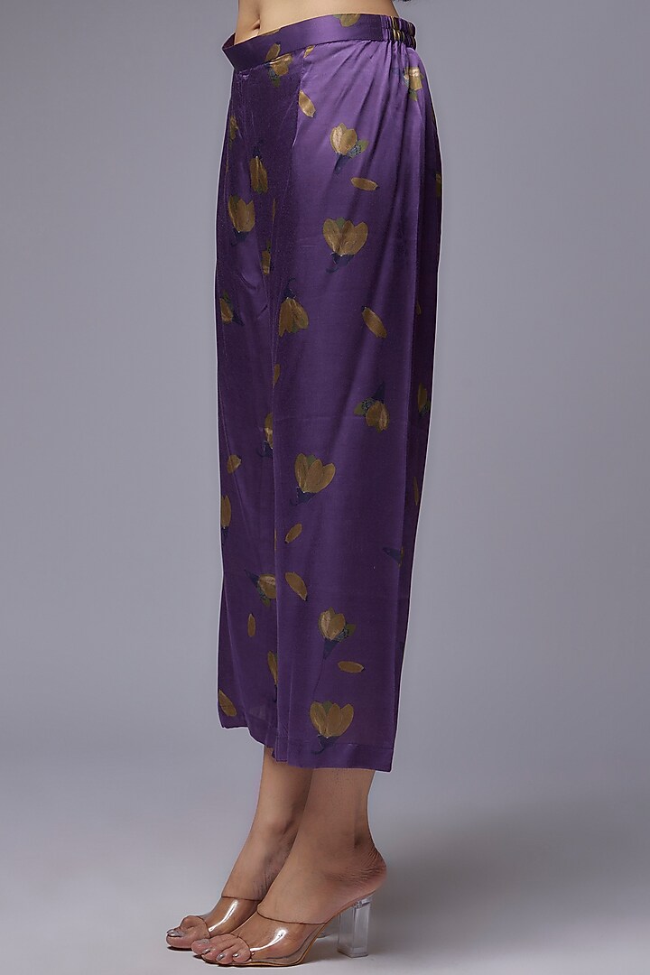 Purple Modal Satin Printed Co-Ord Set by Made in Pinkcity at Pernia's Pop Up Shop