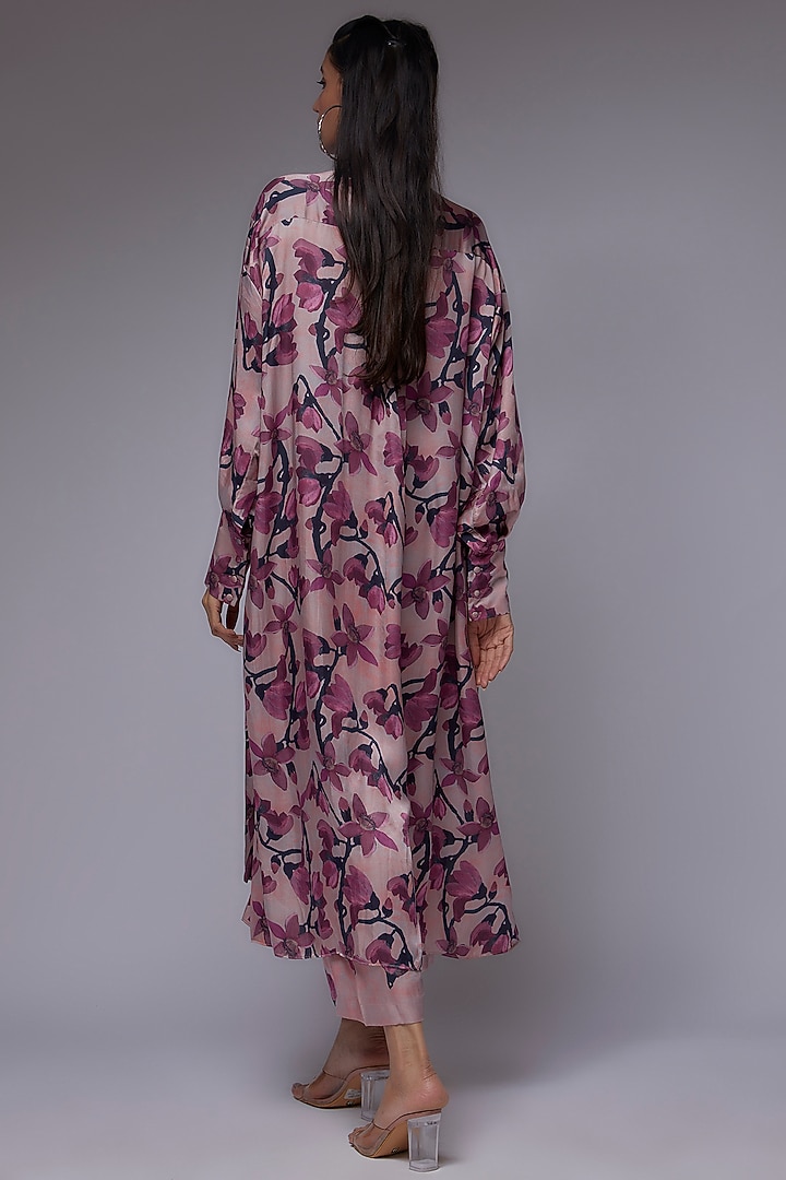 Rose Gold Modal Satin Printed Co-Ord Set by Made in Pinkcity at Pernia's Pop Up Shop