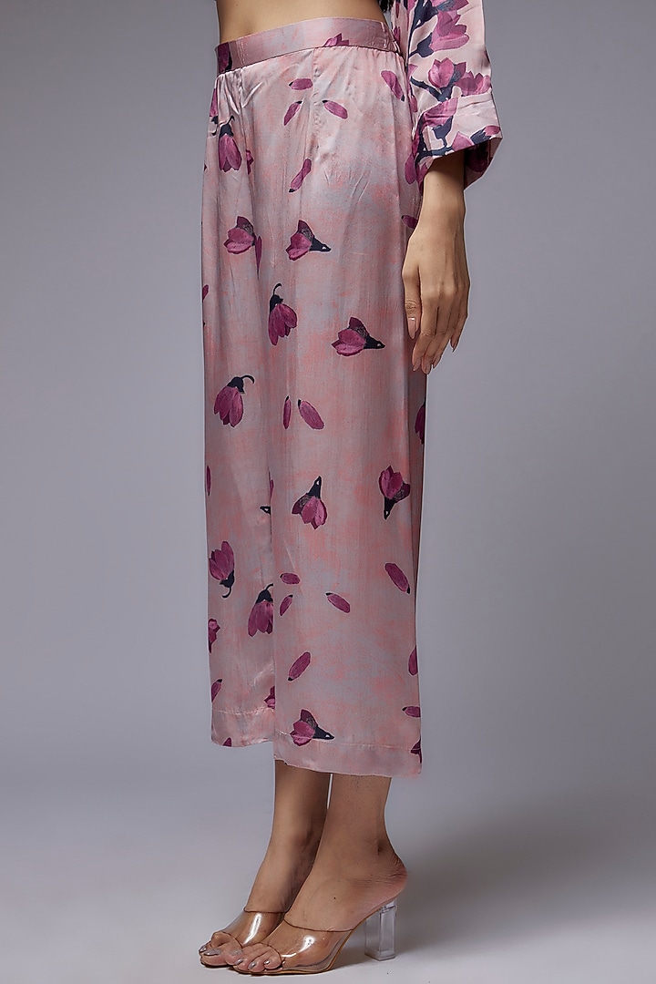 Rose Gold Modal Satin Printed Tunic Set by Made in Pinkcity at Pernia's Pop Up Shop