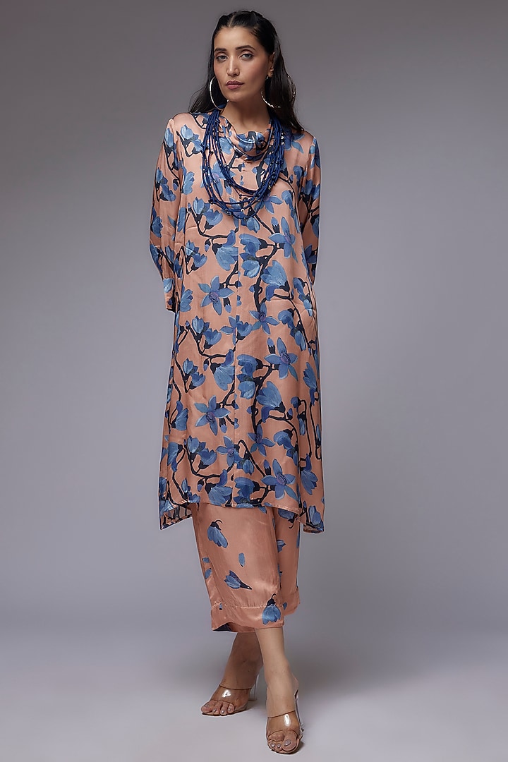 Pecah Modal Satin Printed Tunic Set by Made in Pinkcity at Pernia's Pop Up Shop