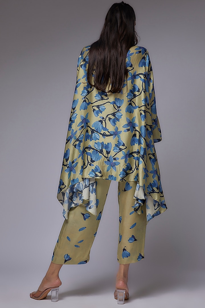 Sage Green Modal Satin Printed Co-Ord Set by Made in Pinkcity at Pernia's Pop Up Shop