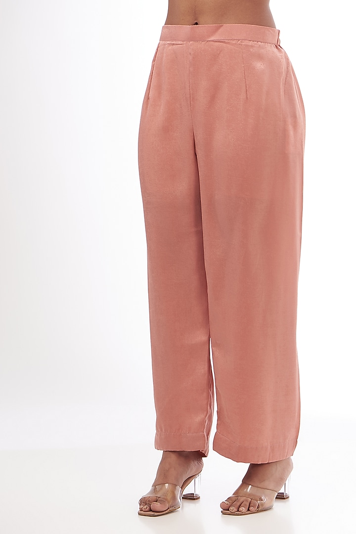 Pink Chanderi Resham & Applique Embroidered Kurta Set by Made in Pinkcity at Pernia's Pop Up Shop