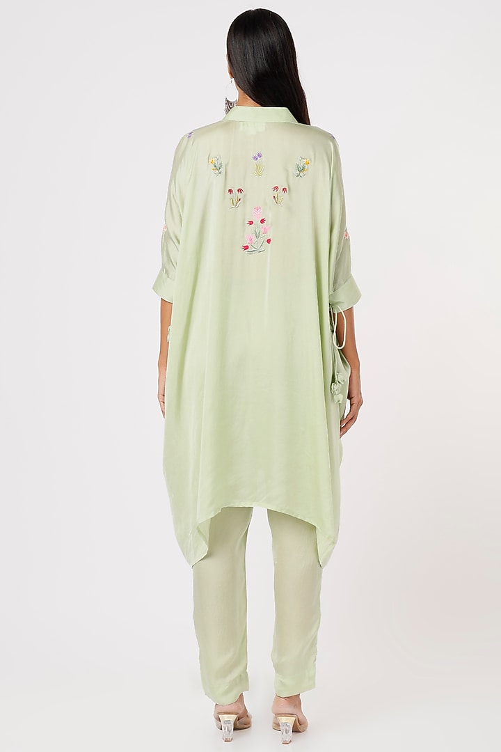 Green Embroidered Tunic Set by Made in Pinkcity at Pernia's Pop Up Shop