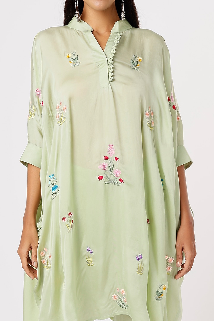 Green Embroidered Tunic Set by Made in Pinkcity at Pernia's Pop Up Shop