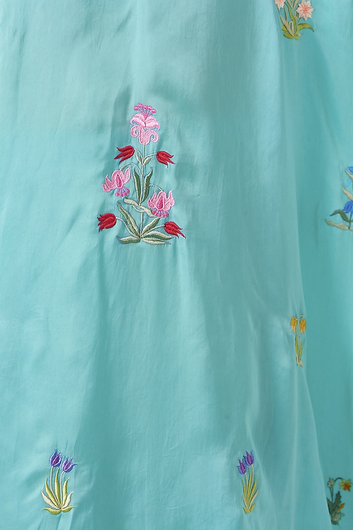 Sea Blue Embroidered Cape Tunic Set by Made in Pinkcity at Pernia's Pop Up Shop