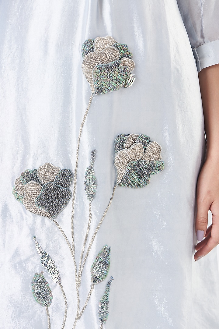 Light Blue Embroidered Kurta Set by Made in Pinkcity at Pernia's Pop Up Shop