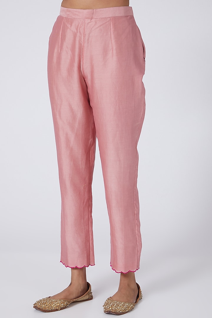Rose Gold Embroidered Kurta Set by Made in Pinkcity at Pernia's Pop Up Shop