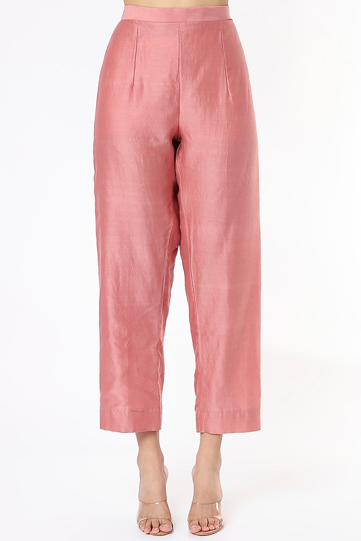 Rose Gold Hand Embroidered Kurta Set by Made in Pinkcity at Pernia's Pop Up Shop