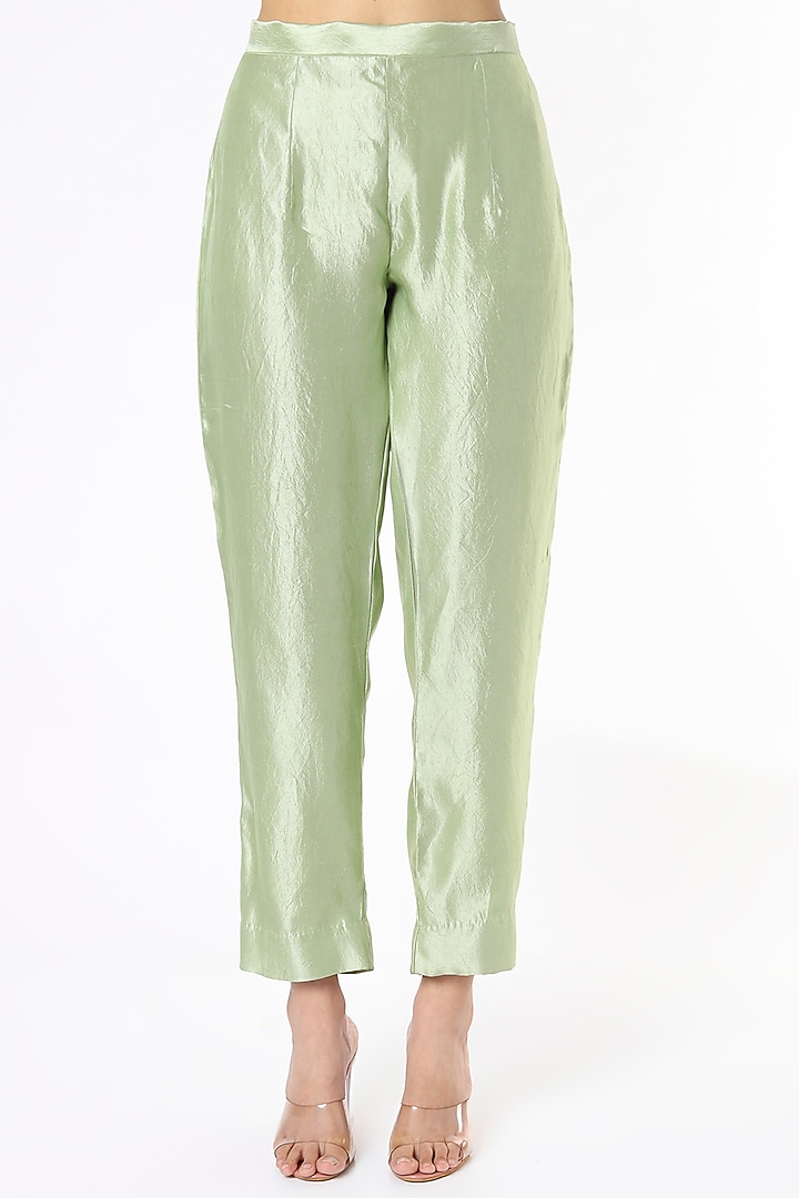 Pista Green Hand Embroidered Kurta Set by Made in Pinkcity at Pernia's Pop Up Shop
