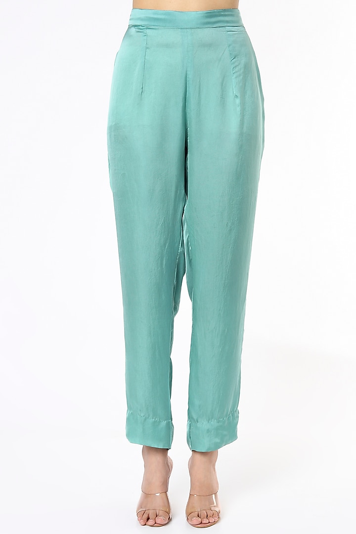 Sea Blue Embroidered Kaftan Set by Made in Pinkcity at Pernia's Pop Up Shop