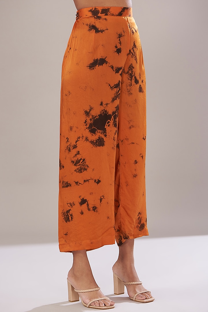 Orange Modal Satin Tie-Dye Co-Ord Set by Made in Pinkcity at Pernia's Pop Up Shop