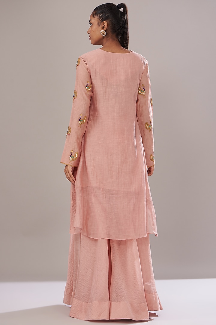 Pink Chanderi Gharara Set by Made in Pinkcity at Pernia's Pop Up Shop