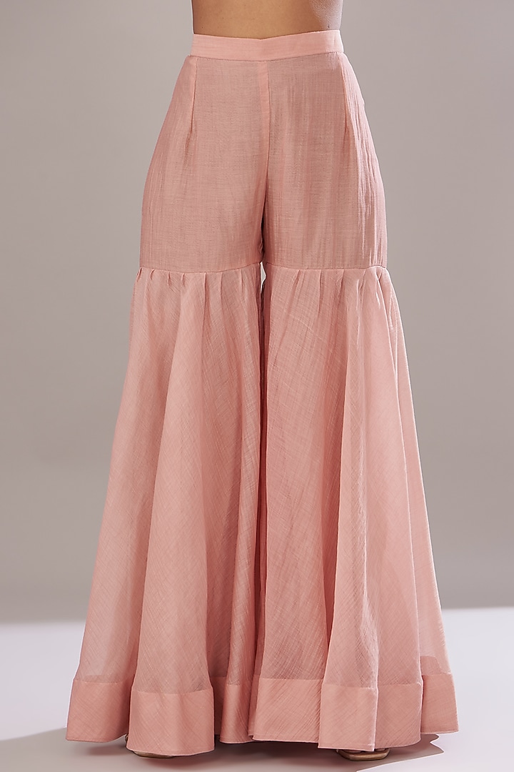 Pink Chanderi Gharara Set by Made in Pinkcity at Pernia's Pop Up Shop