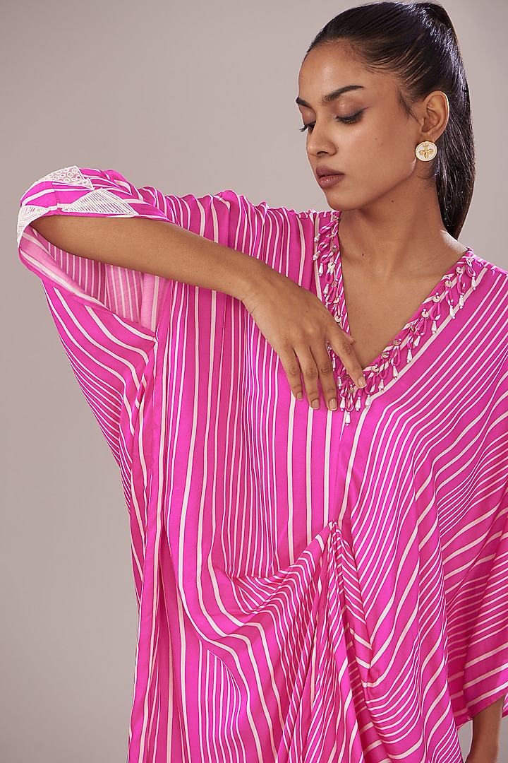 Pink Modal Satin Printed Tunic Set by Made in Pinkcity at Pernia's Pop Up Shop