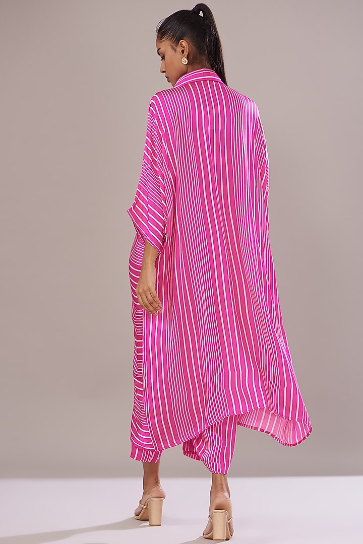 Pink Modal Satin Printed Kaftan Set by Made in Pinkcity at Pernia's Pop Up Shop