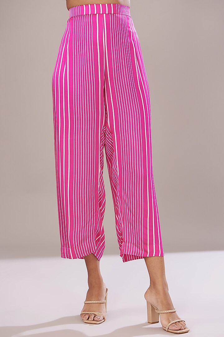 Pink Modal Satin Printed Kaftan Set by Made in Pinkcity at Pernia's Pop Up Shop