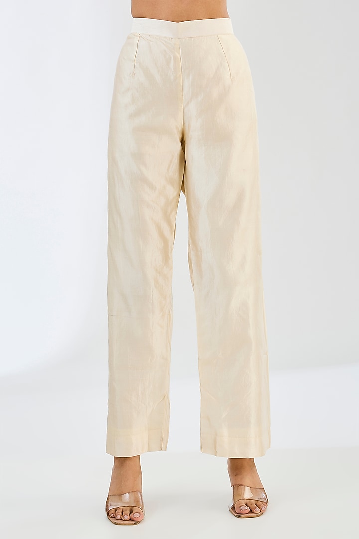 White Kora Silk Cutdana Work Kaftan Set by Made in Pinkcity at Pernia's Pop Up Shop