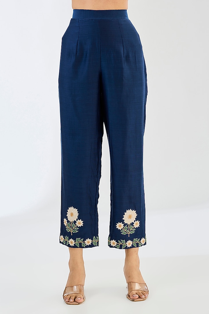 Sage Green Chanderi Applique Work Co-Ord Set by Made in Pinkcity at Pernia's Pop Up Shop