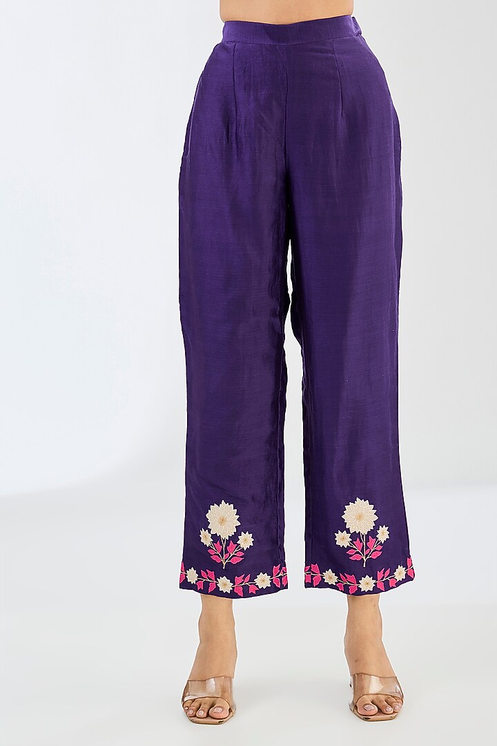 Pink Chanderi Thread Work Co-Ord Set by Made in Pinkcity at Pernia's Pop Up Shop
