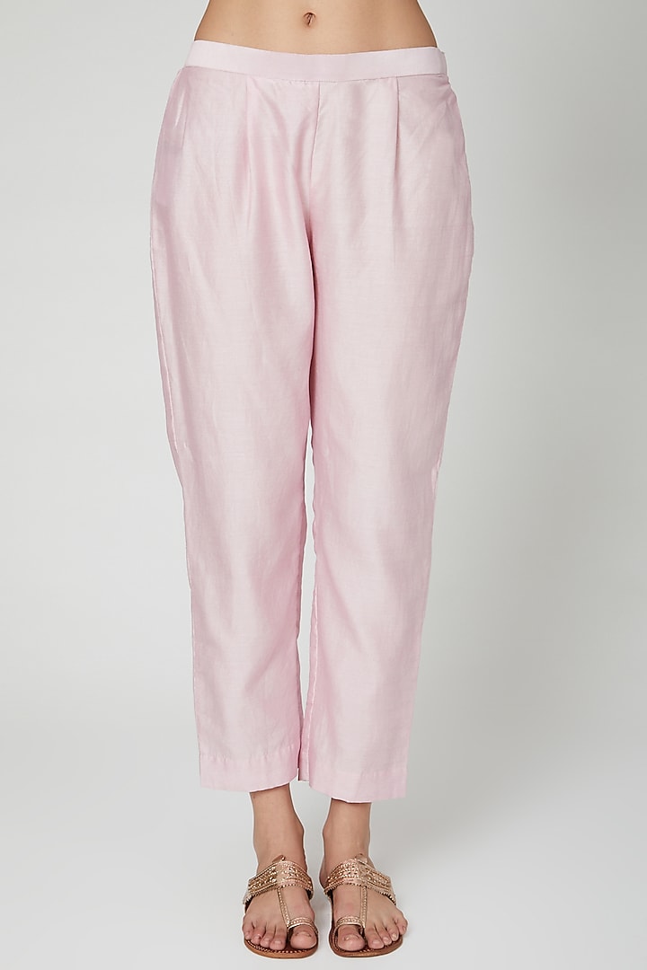 Blush Pink Embroidered Kurta Set by Made in Pinkcity at Pernia's Pop Up Shop