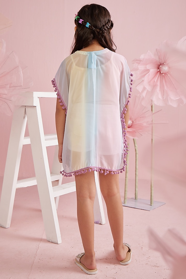 Multi-Colored Poly Georgette Coverup by PNK Isha Arora (Pink) at Pernia's Pop Up Shop