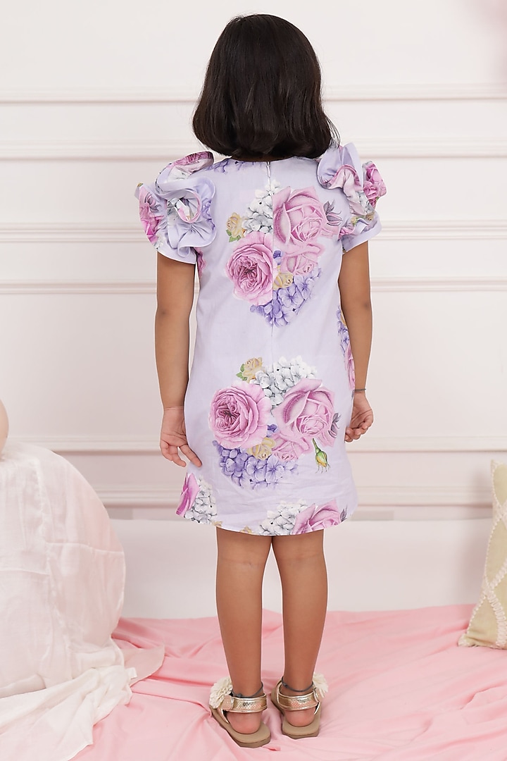 Lilac Printed Shift Dress For Girls by PNK Isha Arora (Pink) at Pernia's  Pop Up Shop