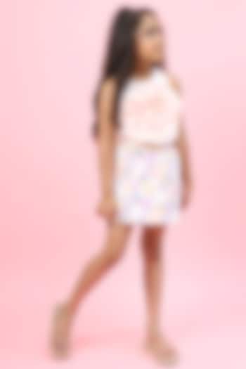 Pastel Cotton Lycra Skirt Set For Girls by PNK Isha Arora (Pink)