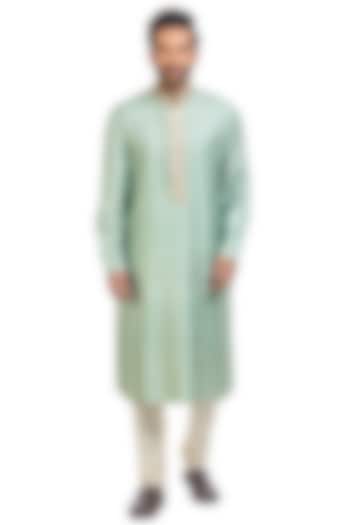 Aqua Blue Gota Patti Kurta Set by Poonam Kasera at Pernia's Pop Up Shop