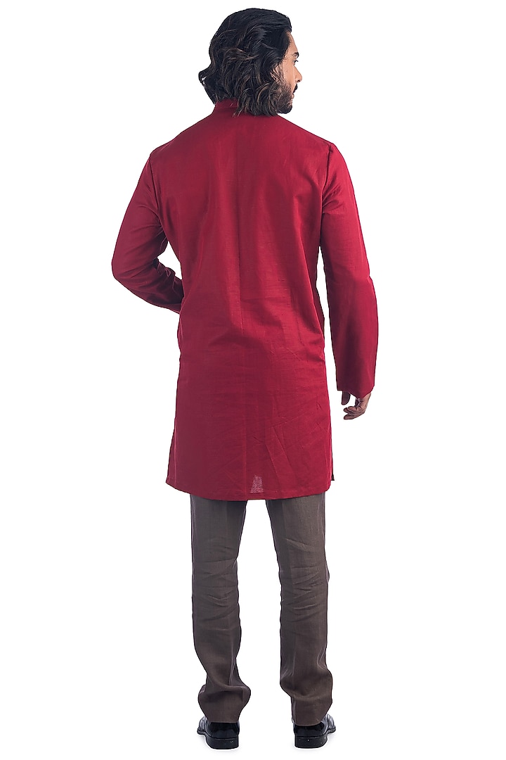 Navy Blue Printed Bundi Jacket With Kurta Set by Poonam Kasera at Pernia's Pop Up Shop