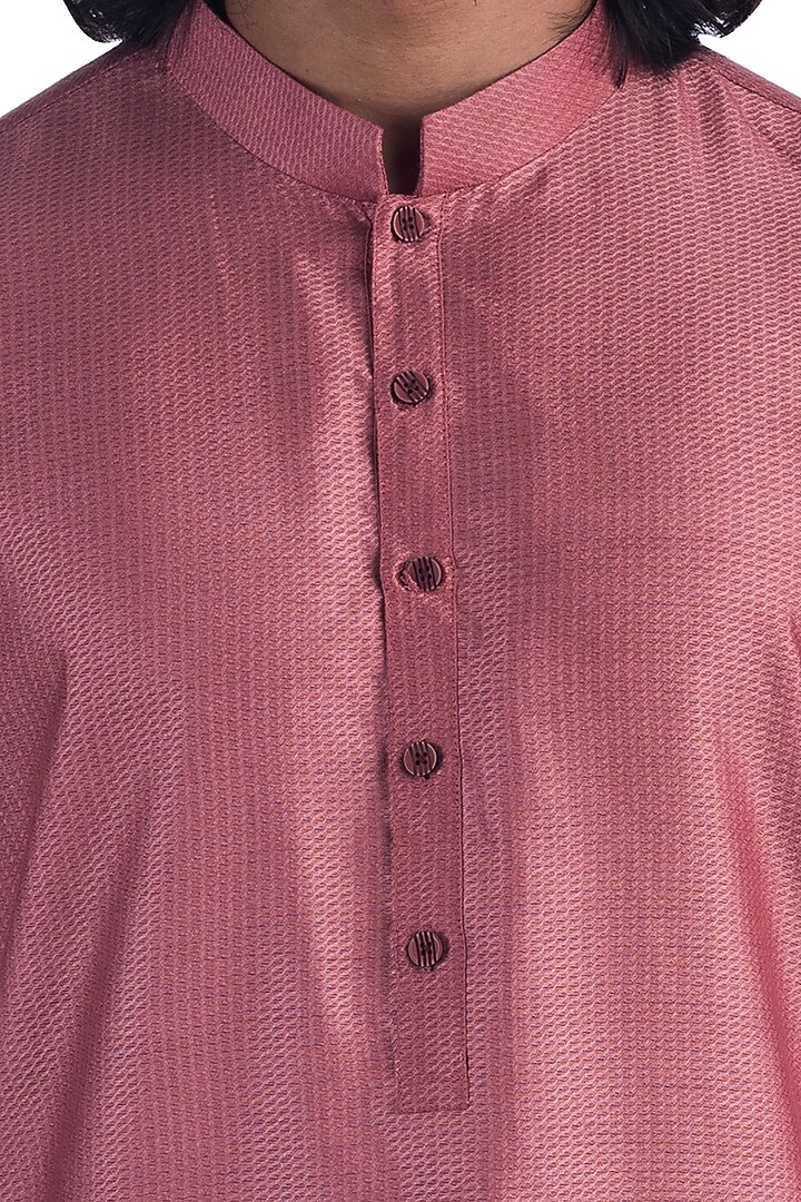 Pink Hand Embroidered Bundi Jacket With Kurta Set by Poonam Kasera at Pernia's Pop Up Shop