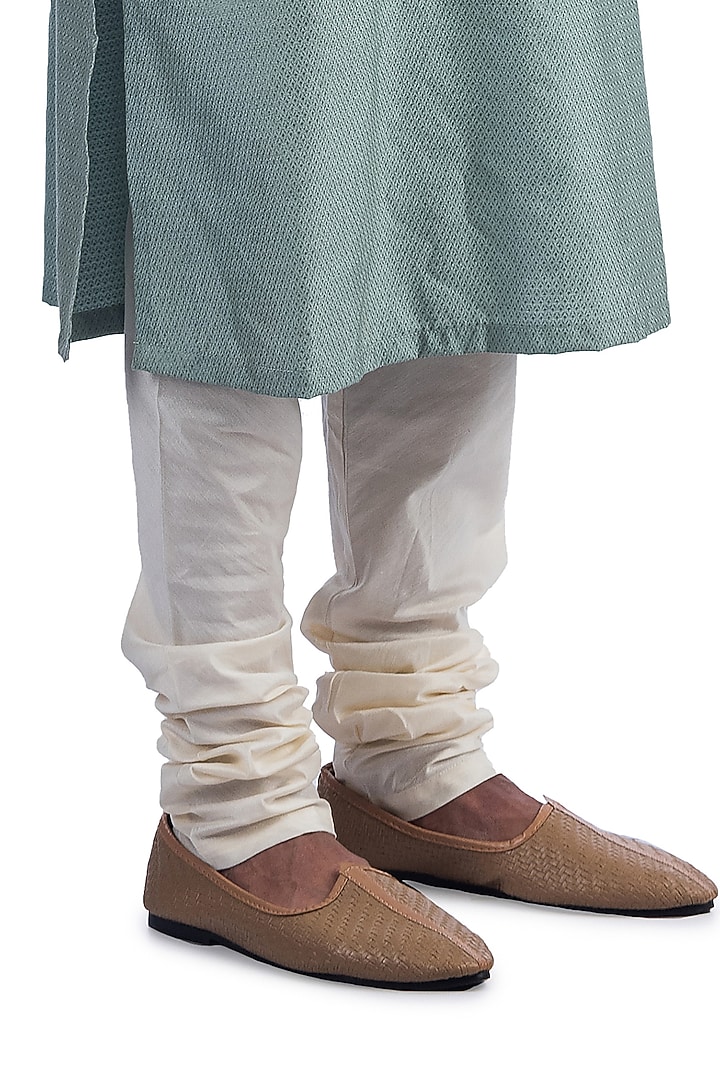 Light Mint Hand Embroidered Kurta Set by Poonam Kasera at Pernia's Pop Up Shop