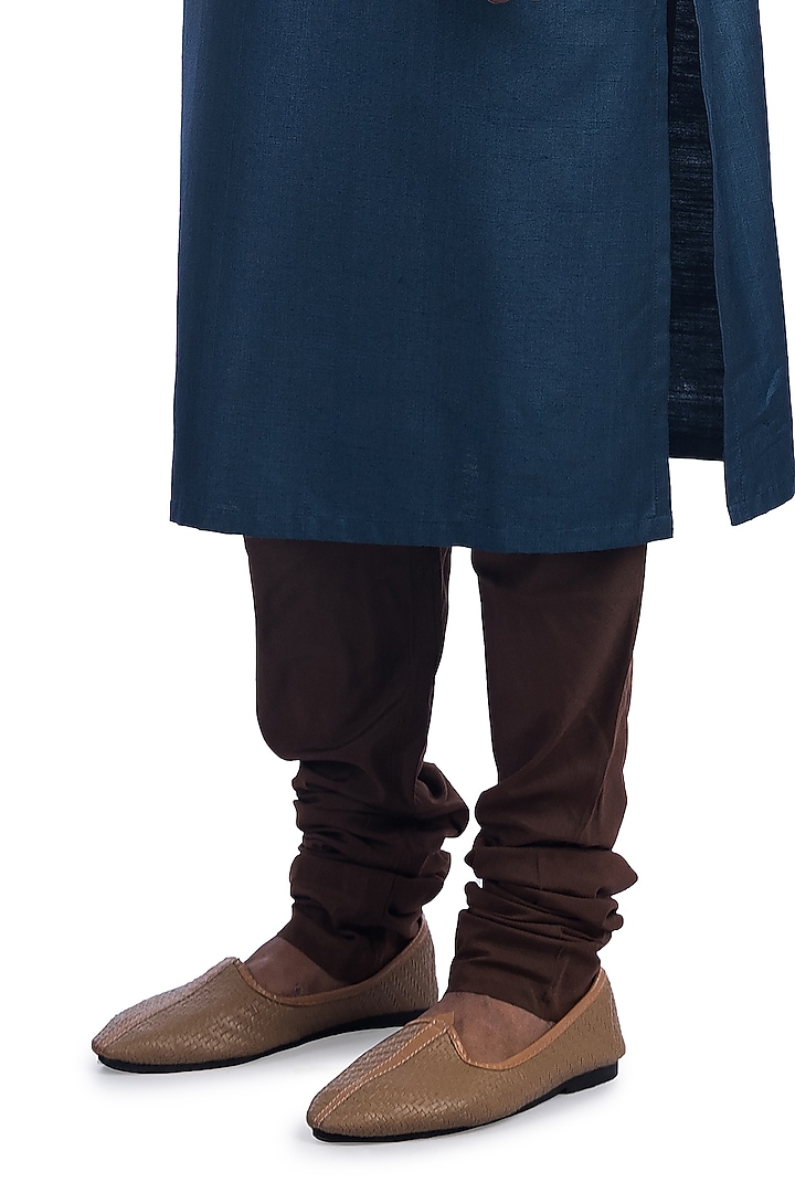 Blue Hand Embroidered Kurta Set by Poonam Kasera at Pernia's Pop Up Shop