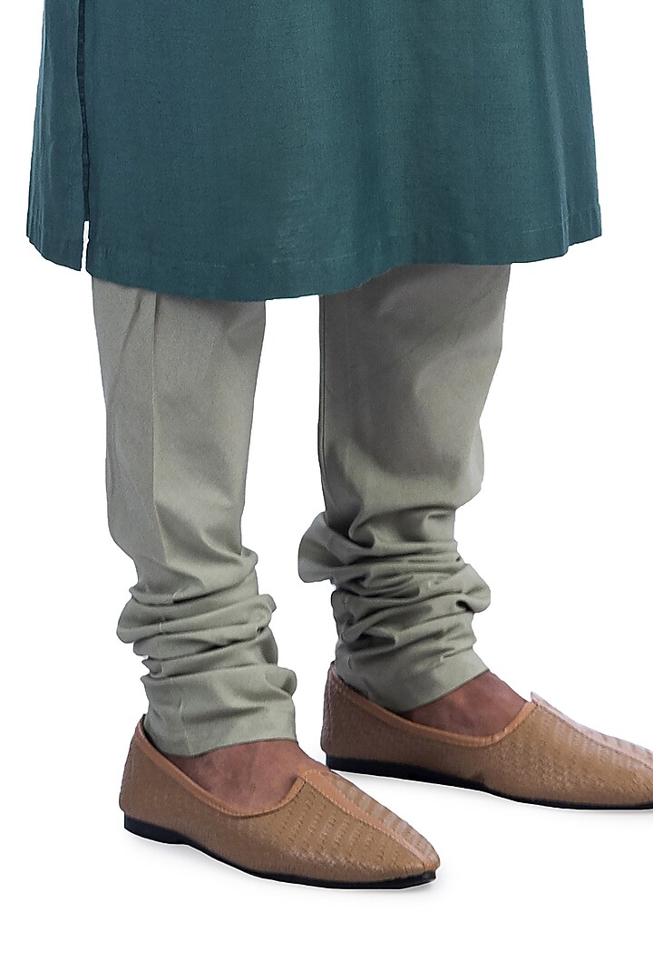 Turquoise Embroidered Kurta Set With Bundi Jacket by Poonam Kasera at Pernia's Pop Up Shop