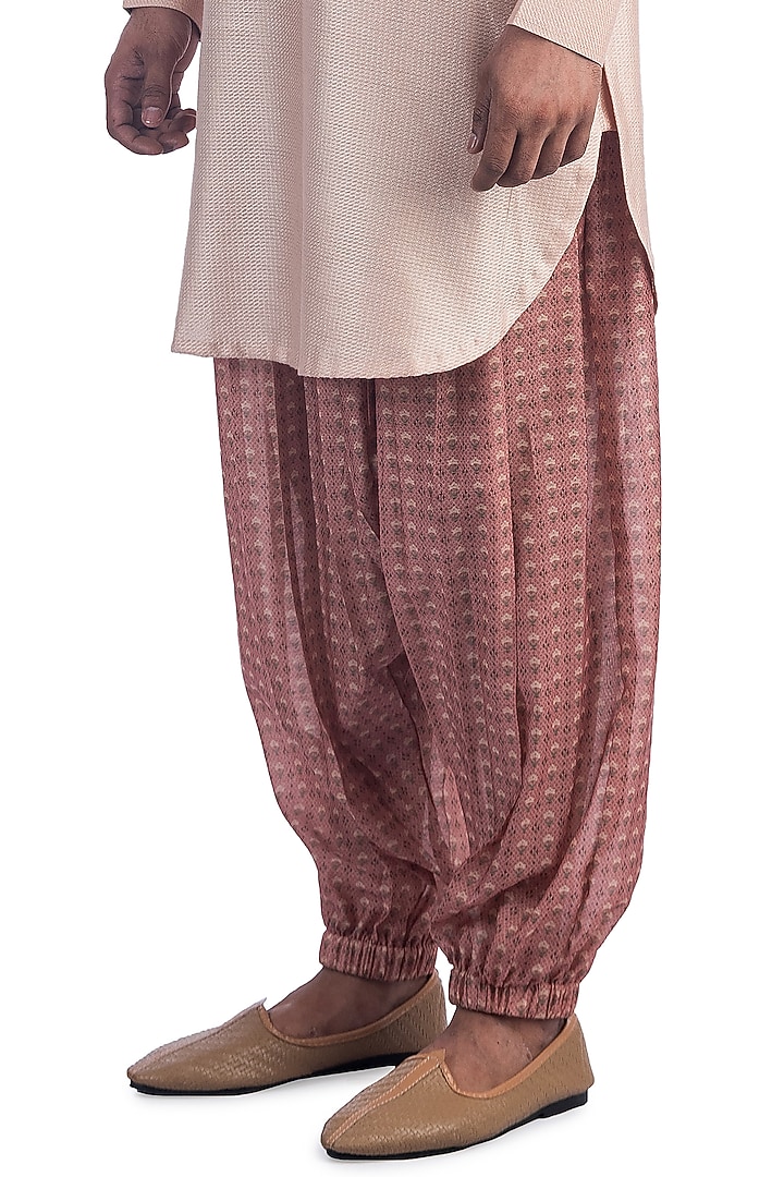 Peach Silk Viscose Short Kurta Set by Poonam Kasera at Pernia's Pop Up Shop