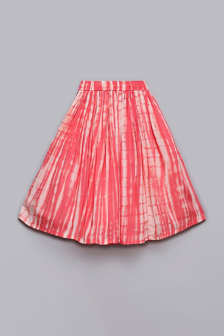 Pink Viscose Muslin & Cotton Lehenga Set For Girls by Poochkie at Pernia's Pop Up Shop
