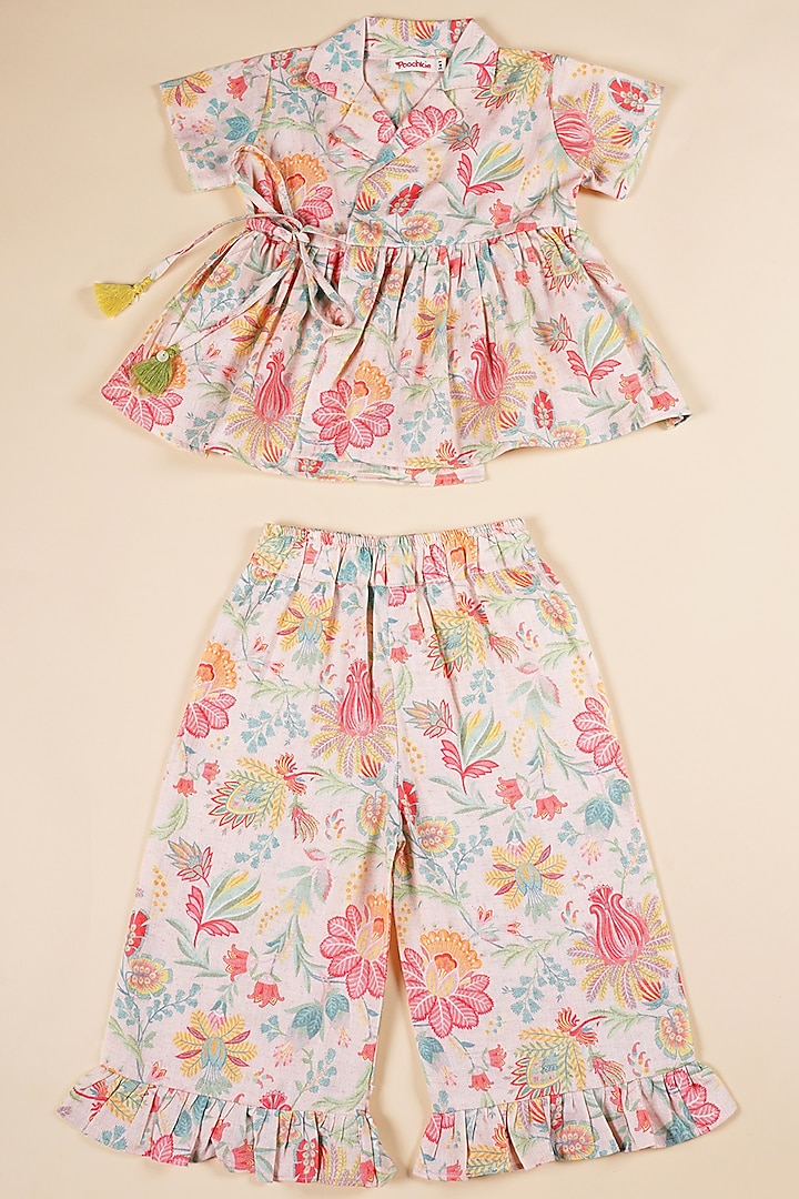 Multi-Colored Cotton Digital Printed Co-Ord Set For Girls by Poochkie at Pernia's Pop Up Shop