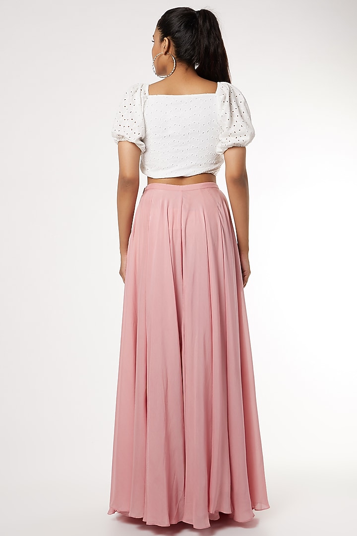 Pink Silk Flared Skirt by Pouli at Pernia's Pop Up Shop