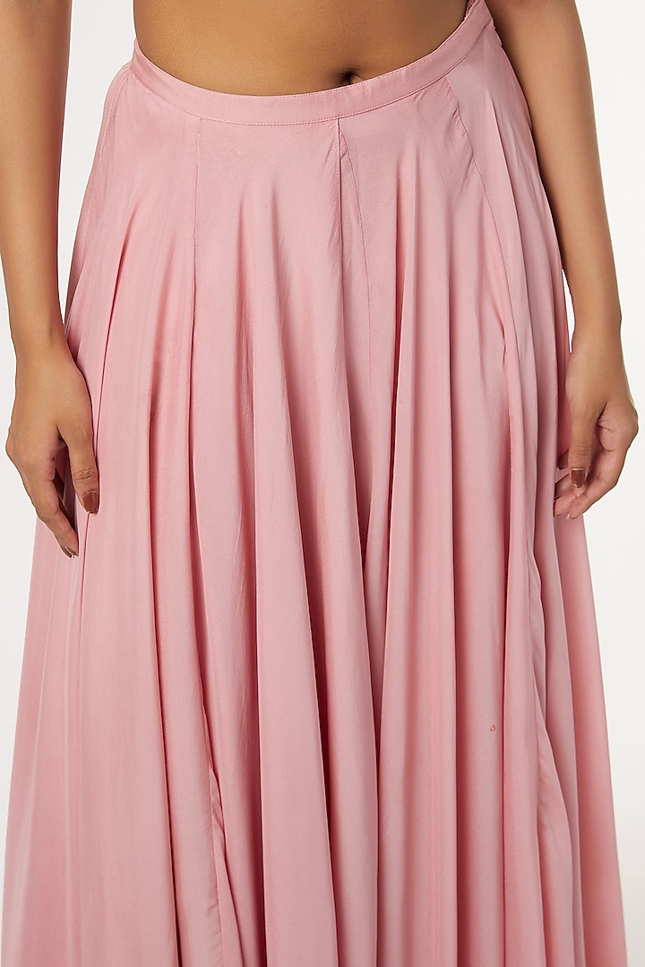 Pink Silk Flared Skirt by Pouli at Pernia's Pop Up Shop