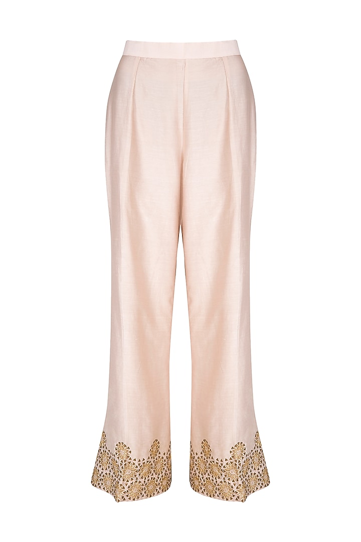 Yellow Embroidered Kurta With Pants by POULI at Pernia's Pop Up Shop