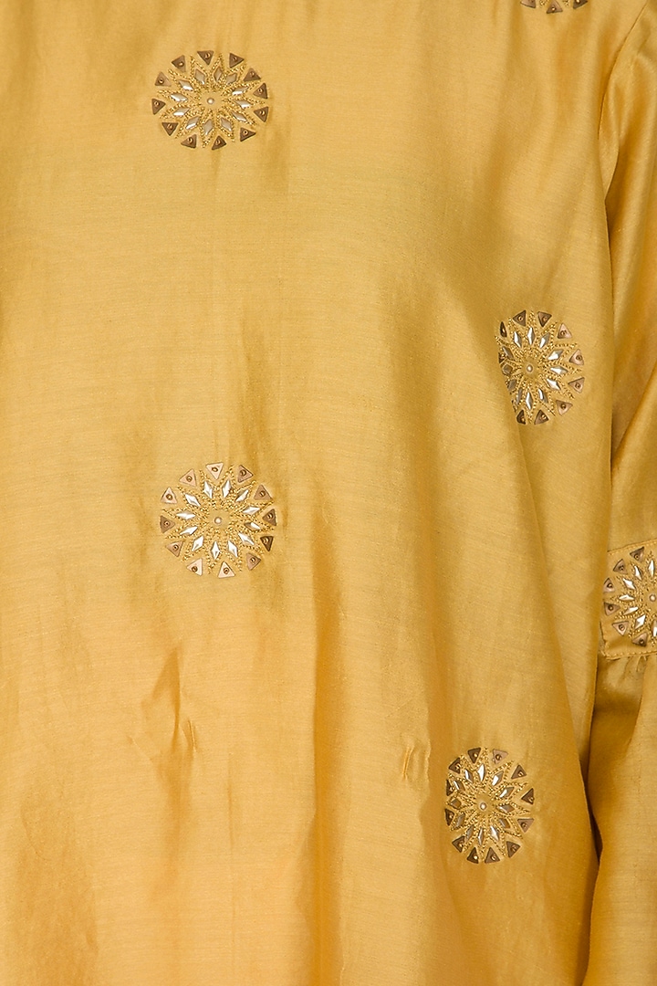 Yellow Embroidered Ombre Kurta by POULI at Pernia's Pop Up Shop