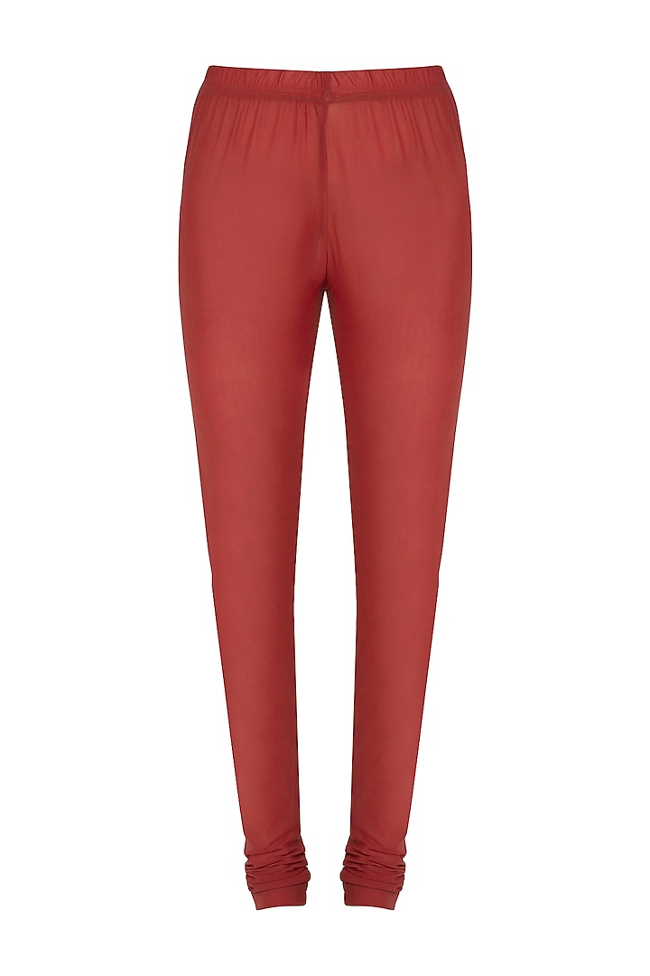 Brick Red Embroidered Kurta With Pants by POULI at Pernia's Pop Up Shop