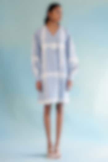 Light Blue Denim Mini Dress by Pooja Shroff