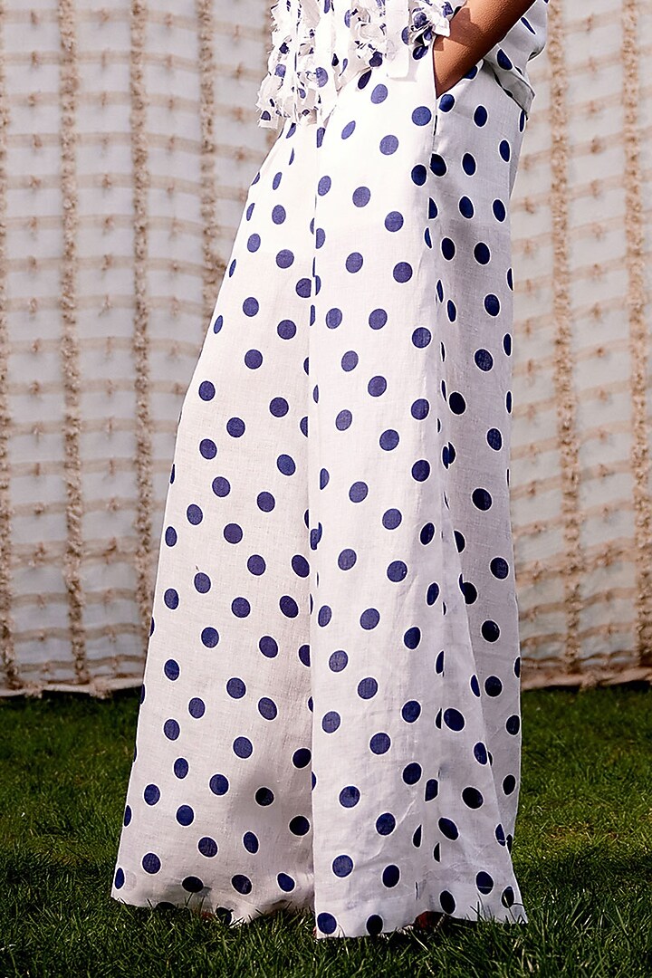 Blue & White Linen Co-Ord Set by Pooja Shroff at Pernia's Pop Up Shop