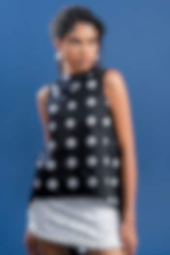 Black & White Cotton Polka Dot Printed Top by Pooja Shroff at Pernia's Pop Up Shop