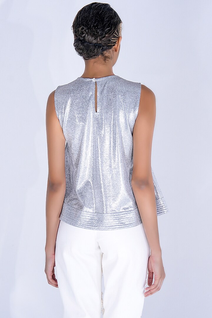 Silver & White Denim Co-Ord Set by Pooja Shroff at Pernia's Pop Up Shop