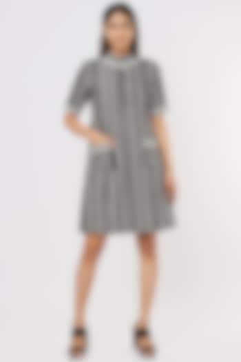 Black Embroidered Mini Summer Dress by Pooja Zaveri at Pernia's Pop Up Shop