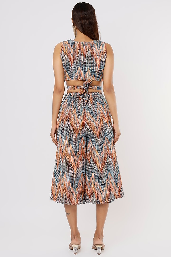 Multi-Coloured Co-Ord Set In Jacquard by Pooja Zaveri at Pernia's Pop Up Shop