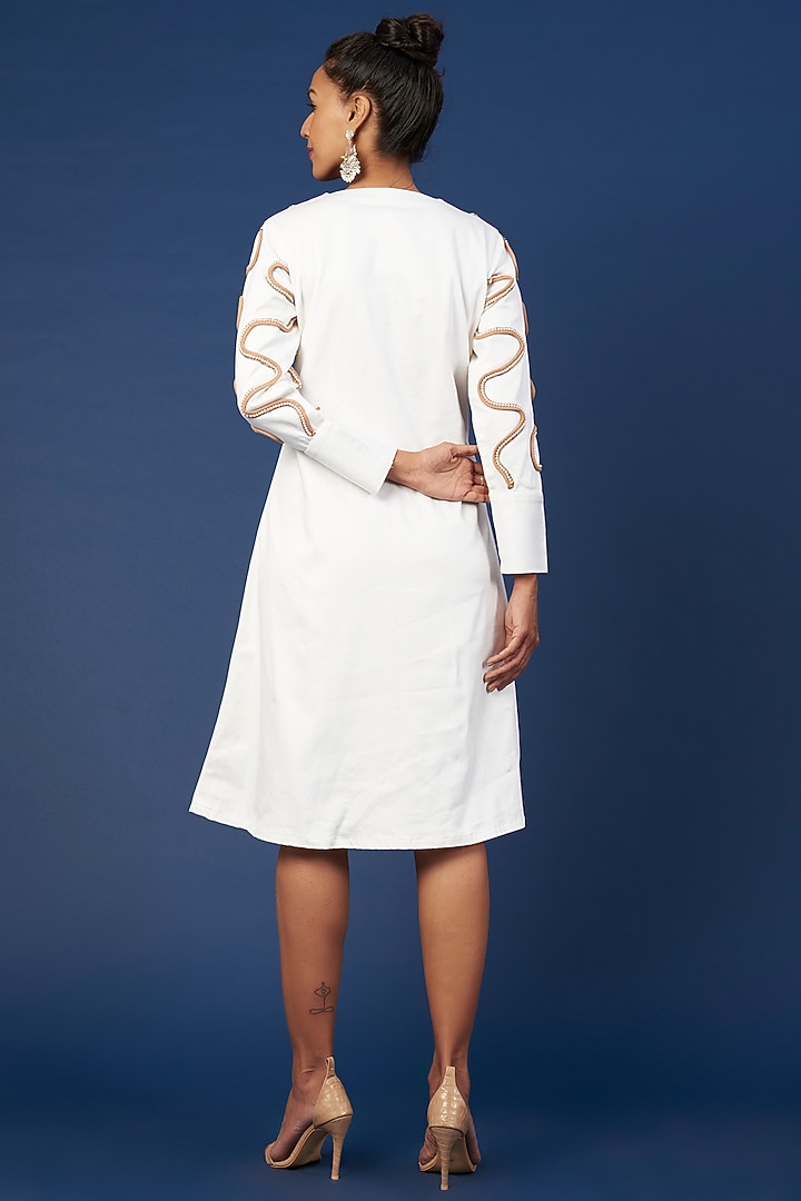 White Embroidered Summer Dress by Pooja Zaveri at Pernia's Pop Up Shop