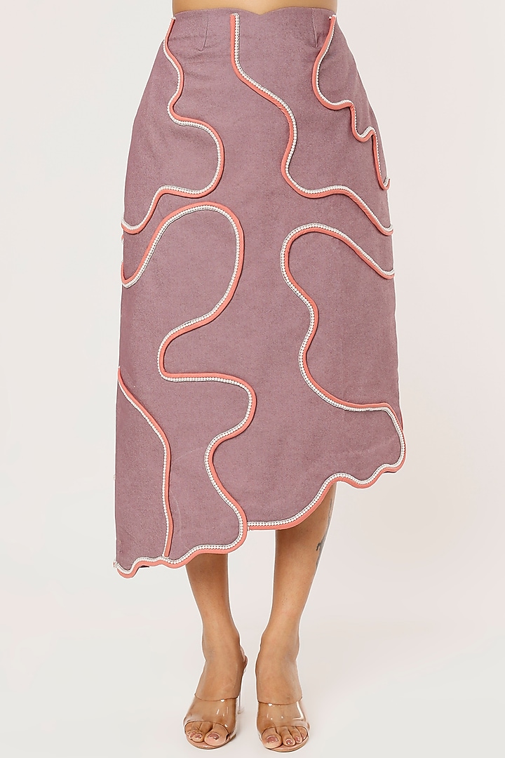 Purple Denim Skirt Set by Pooja Zaveri at Pernia's Pop Up Shop